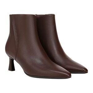 Naturalizer Bootie Brown Leather Ankle Boots Pointed Toe Kitten Heel 8.5M $190